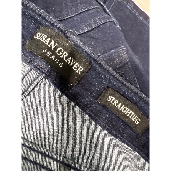 Susan Graver Regular Straight Leg Jean with Patch Pockets Womens Plus Size 20W - Picture 3 of 7